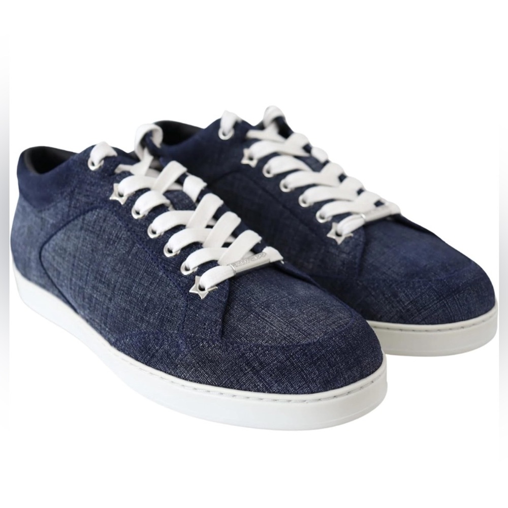 JIMMY CHOO Miami Blue Denim Sneakers